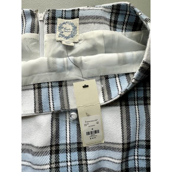 Francesca's Collections Blue and White Plaid Mini Skirt - Picture 4 of 4